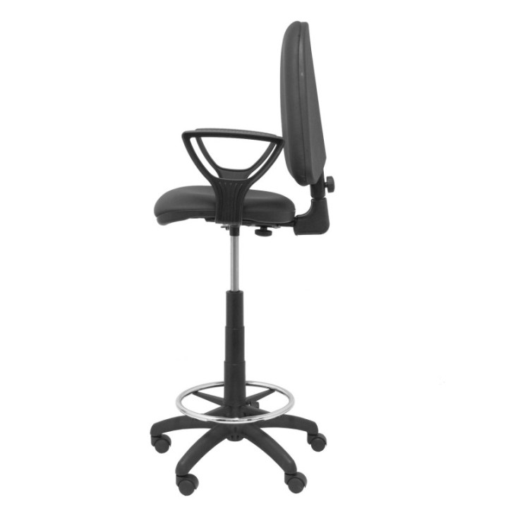 Taburete Aýna similpiel negro con brazos