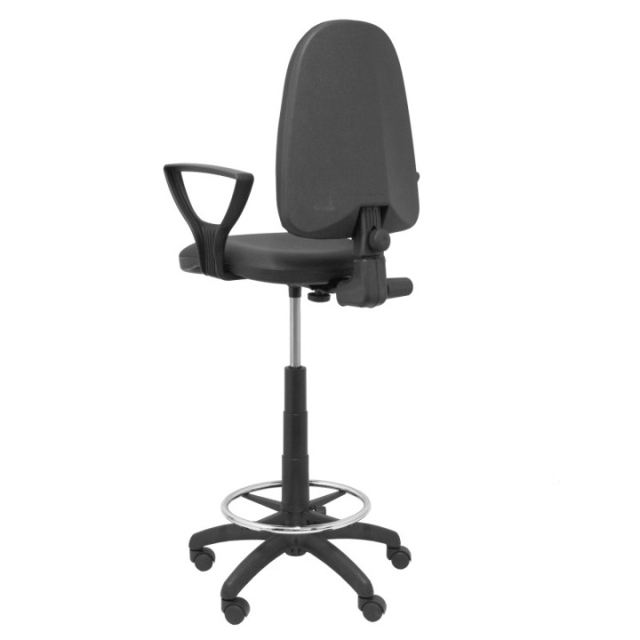 Taburete Aýna similpiel negro con brazos