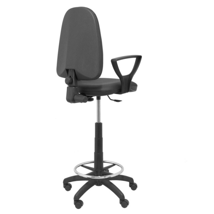 Taburete Aýna similpiel negro con brazos