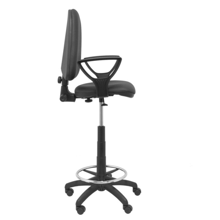 Taburete Aýna similpiel negro con brazos