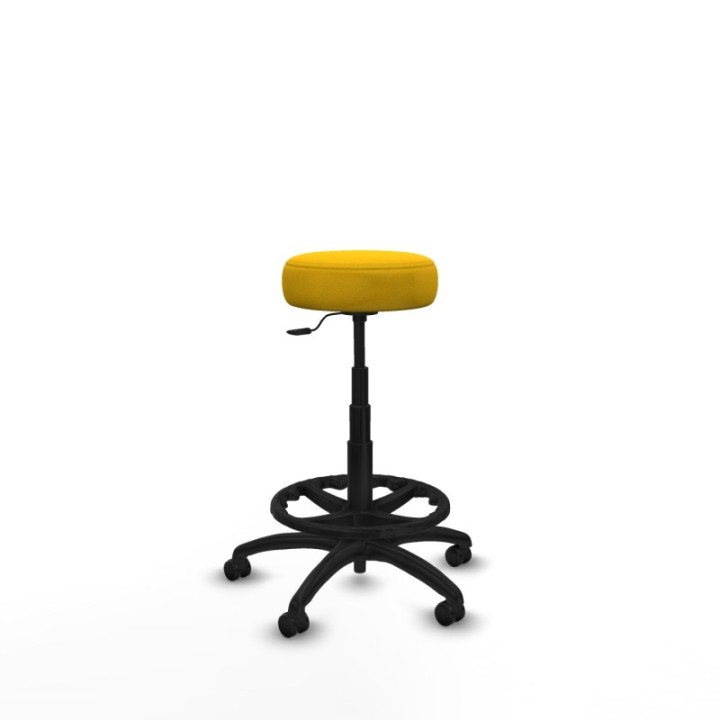 Tolosa giratorio bali amarillo base poliamida ruedas engomadas 50mm aro nailon