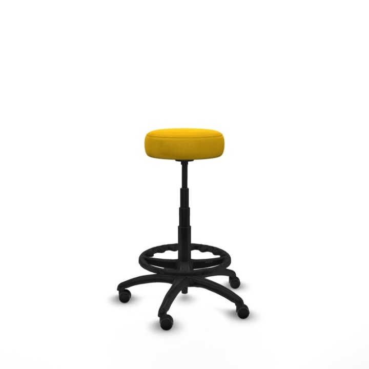 Tolosa giratorio bali amarillo base poliamida ruedas engomadas 50mm aro nailon