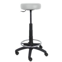 Taburete Tolosa similpiel gis claro