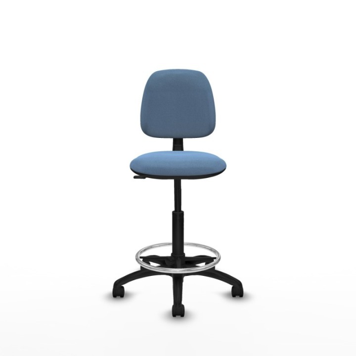 Taburete Isso CP bali azul cielo sin brazos base poliamida ruedas nailon 50mm