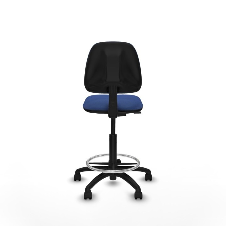 Taburete Isso CP bali azul marino sin brazos base poliamida ruedas nailon 50mm