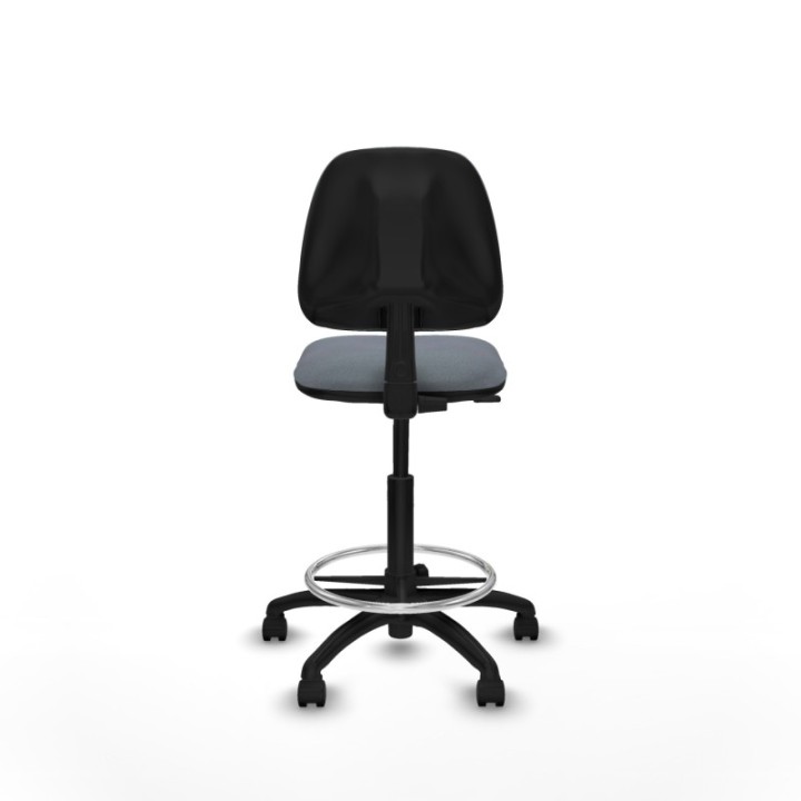 Taburete Isso CP bali gris sin brazos base poliamida ruedas nailon 50mm