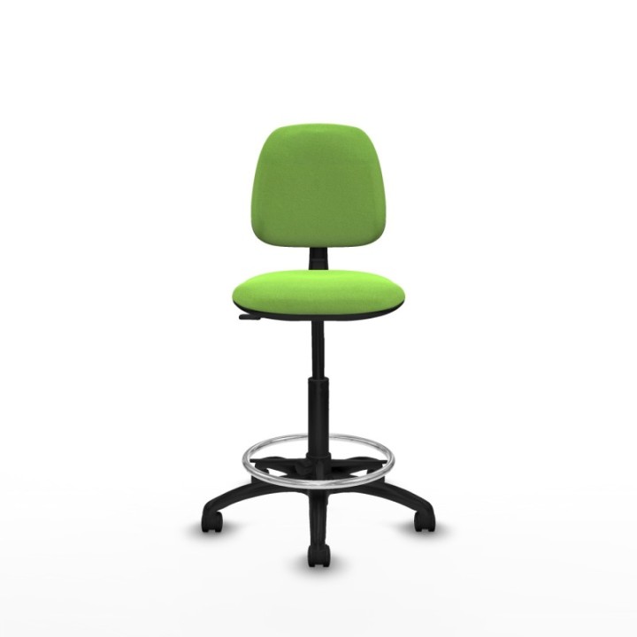 Taburete Isso CP bali pistacho sin brazos base poliamida ruedas nailon 50mm
