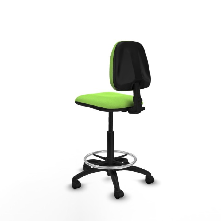 Taburete Isso CP bali pistacho sin brazos base poliamida ruedas nailon 50mm