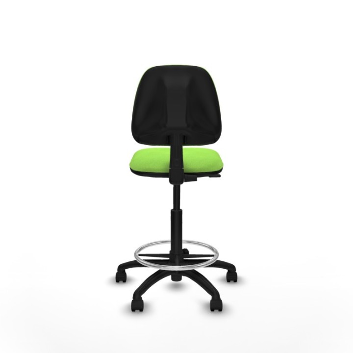 Taburete Isso CP bali pistacho sin brazos base poliamida ruedas nailon 50mm