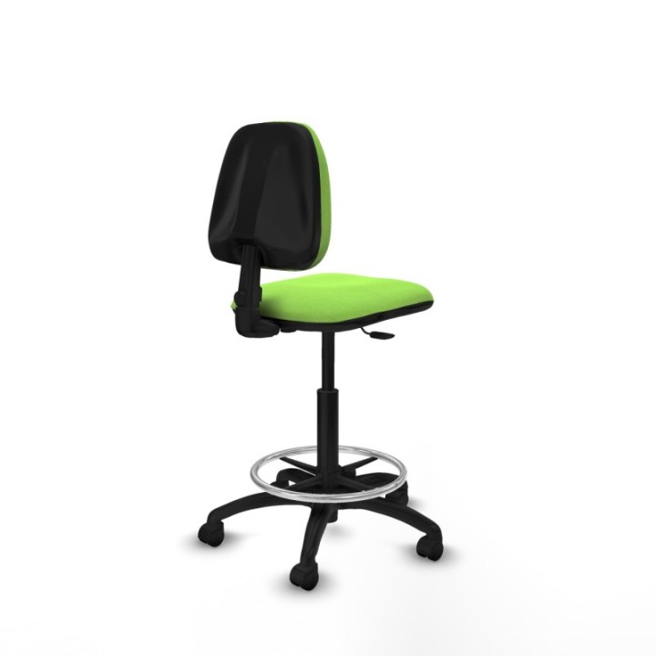 Taburete Isso CP bali pistacho sin brazos base poliamida ruedas nailon 50mm
