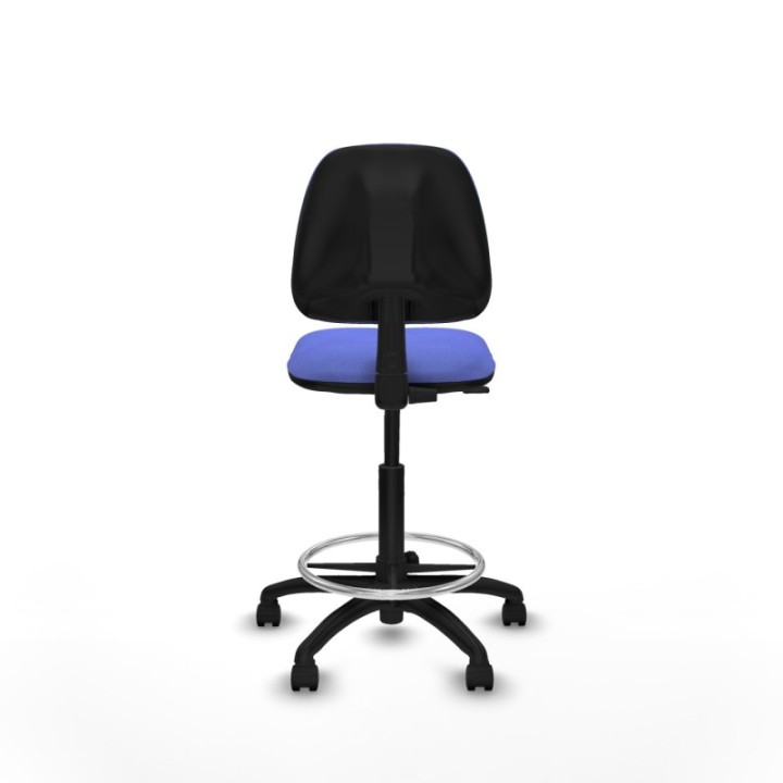 Taburete Isso CP bali azul claro sin brazos base poliamida ruedas nailon 50mm