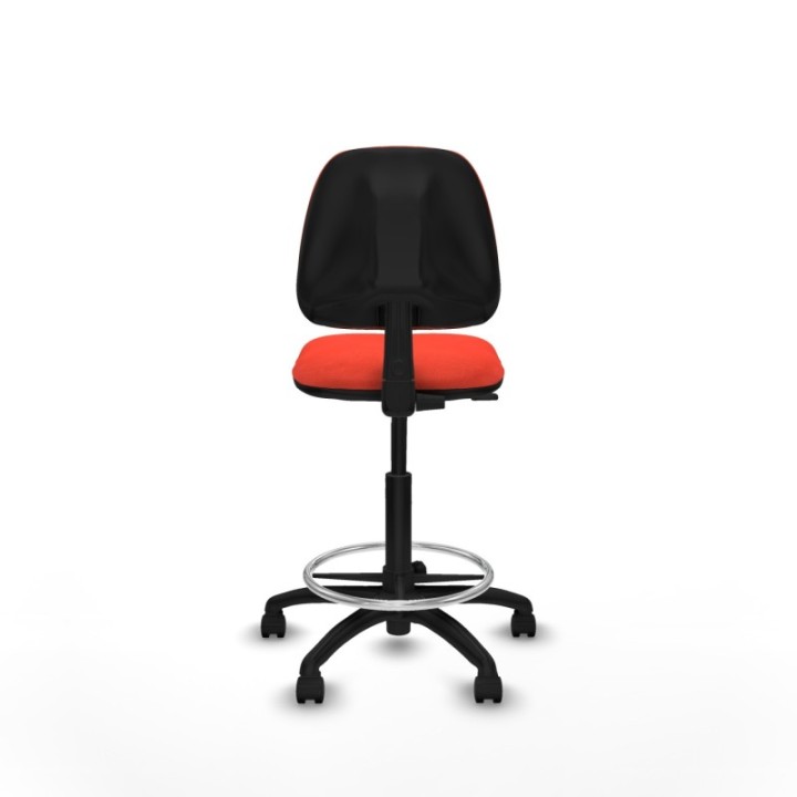 Taburete Isso CP bali naranja oscuro sin brazos base poliamida ruedas nailon 50mm