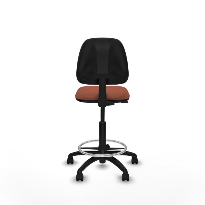 Taburete Isso CP bali marrón sin brazos base poliamida ruedas nailon 50mm