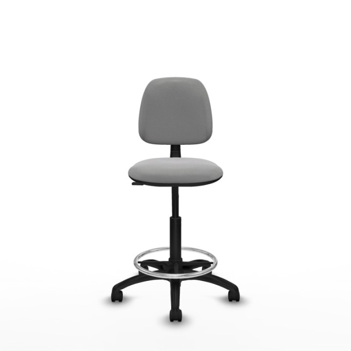 Taburete Isso CP bali gris claro sin brazos base poliamida ruedas nailon 50mm