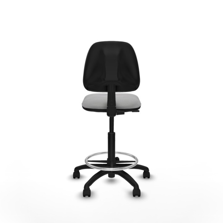 Taburete Isso CP bali gris claro sin brazos base poliamida ruedas nailon 50mm