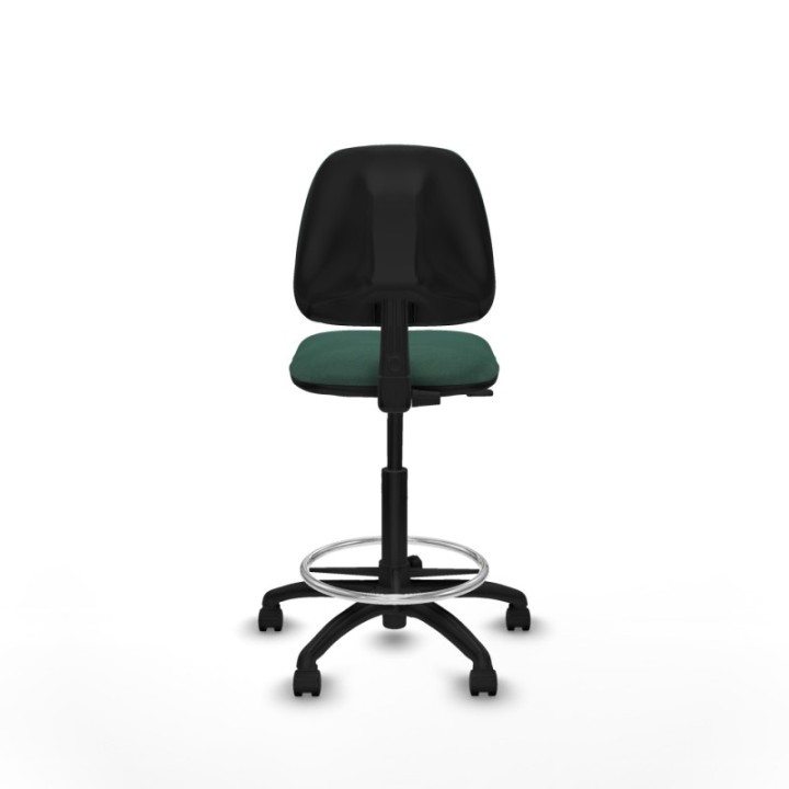 Taburete Isso CP bali verde botella sin brazos base poliamida ruedas nailon 50mm