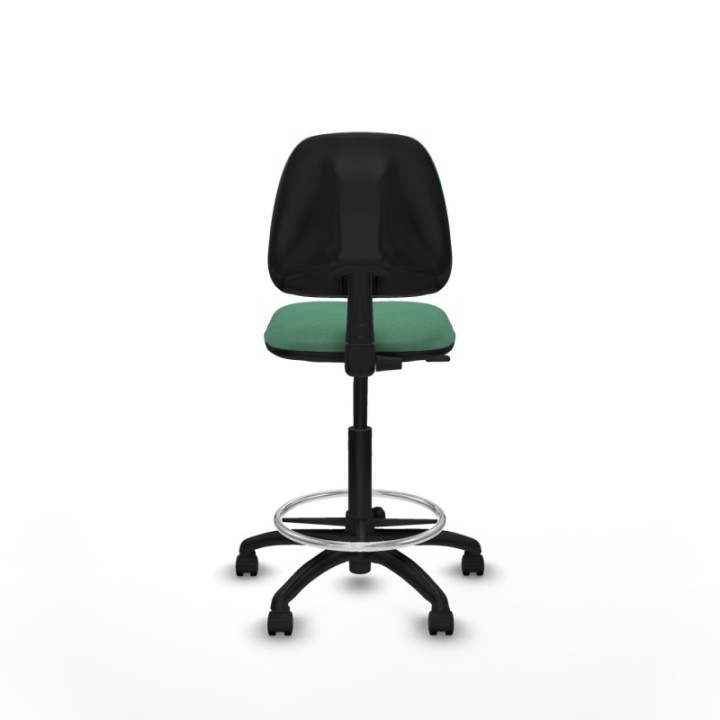 Taburete Isso CP bali verde esmeralda sin brazos base poliamida ruedas nailon 50mm