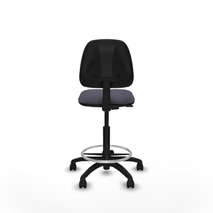 Taburete Isso CP bali gris oscuro sin brazos base poliamida ruedas nailon 50mm