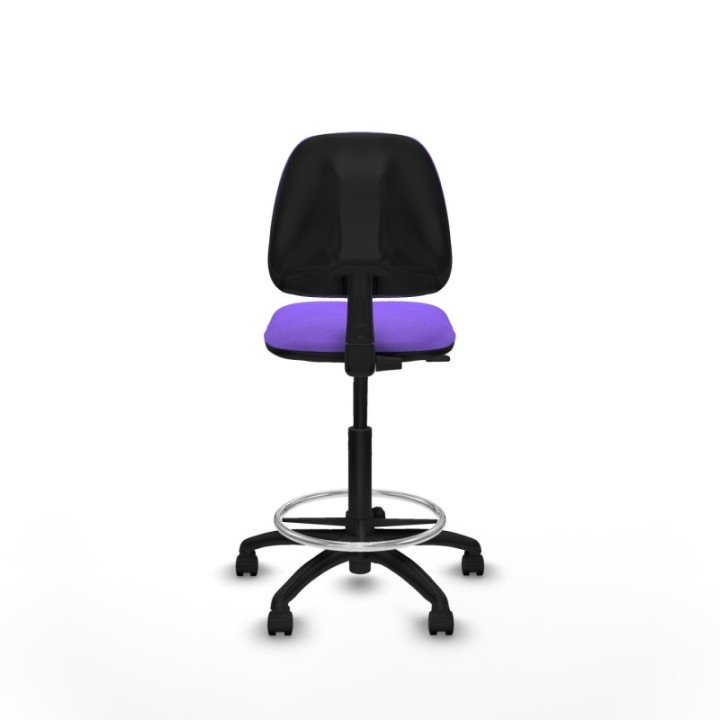 Taburete Isso CP bali lila sin brazos base poliamida ruedas nailon 50mm