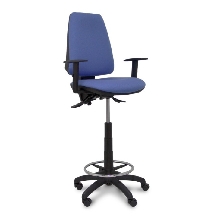 Taburete Elche S bali azul claro brazos regulables