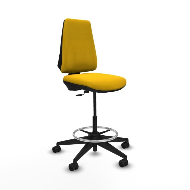 Taburete Elche CP bali amarillo base piramidal ruedas 65mm nailon