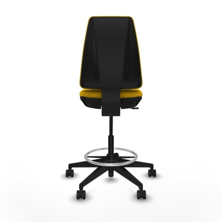 Taburete Elche CP bali amarillo base piramidal ruedas 65mm nailon