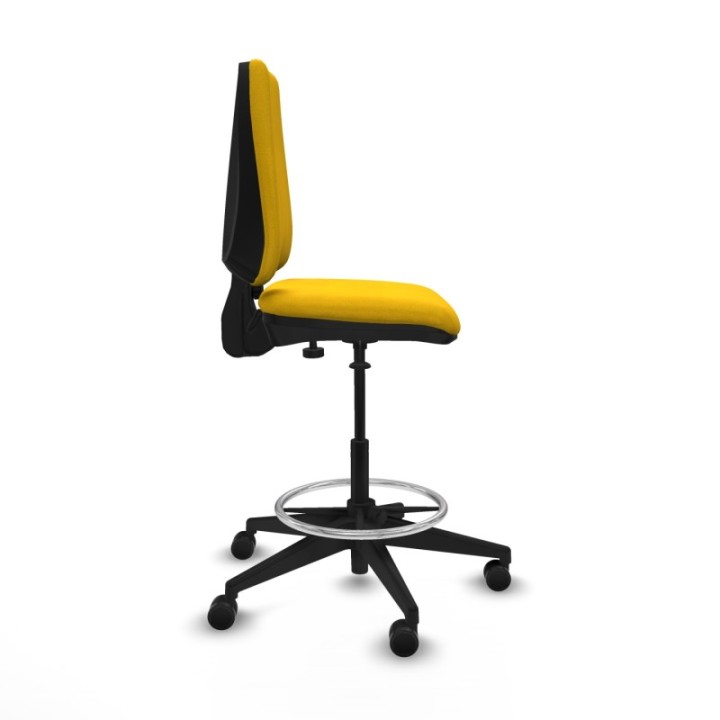 Taburete Elche CP bali amarillo base piramidal ruedas 65mm nailon