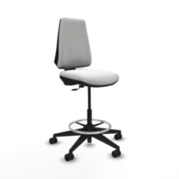 Taburete Elche CP bali blanco base piramidal ruedas 65mm nailon