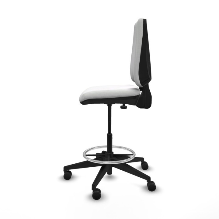 Taburete Elche CP bali blanco base piramidal ruedas 65mm nailon