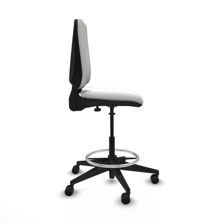 Taburete Elche CP bali blanco base piramidal ruedas 65mm nailon