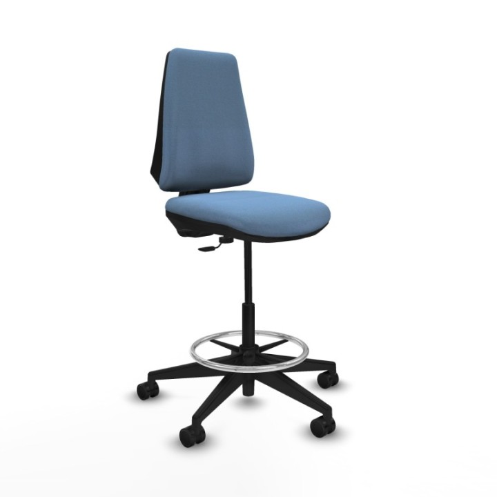 Taburete Elche CP bali azul cielo base piramidal ruedas 65mm nailon