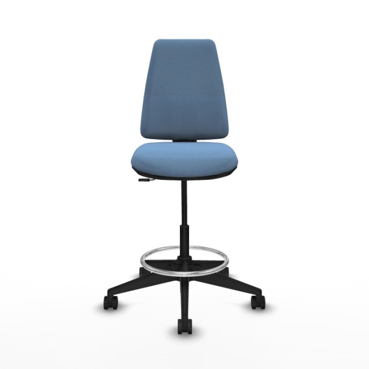 Taburete Elche CP bali azul cielo base piramidal ruedas 65mm nailon