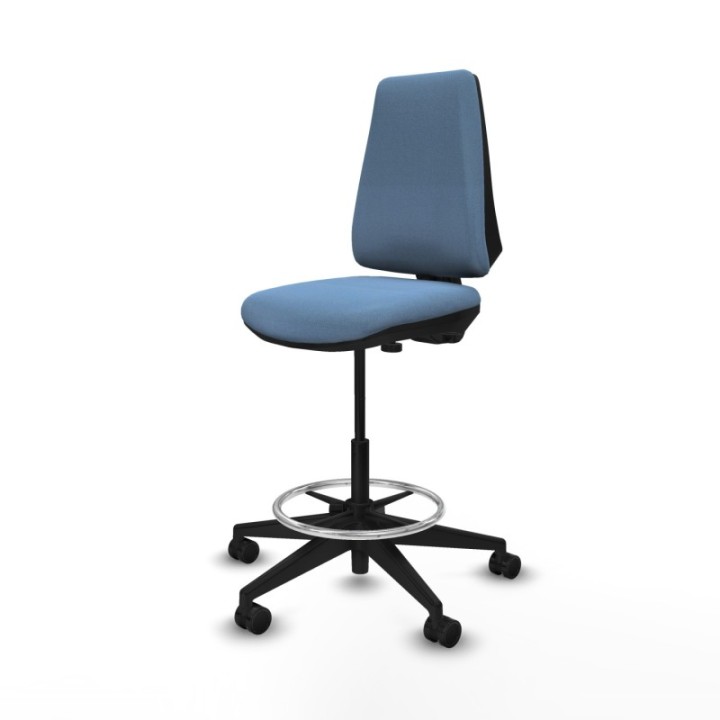 Taburete Elche CP bali azul cielo base piramidal ruedas 65mm nailon