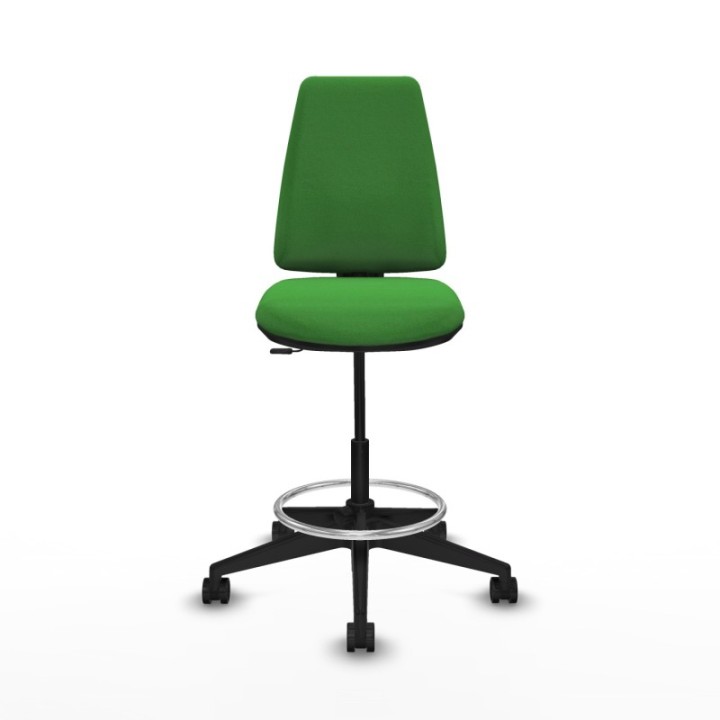 Taburete Elche CP bali verde base piramidal ruedas 65mm nailon