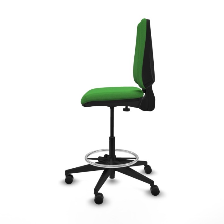 Taburete Elche CP bali verde base piramidal ruedas 65mm nailon