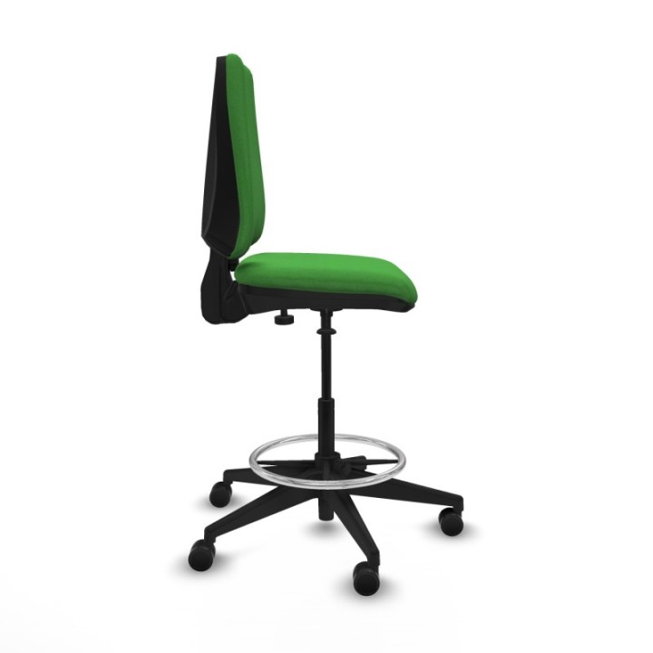 Taburete Elche CP bali verde base piramidal ruedas 65mm nailon