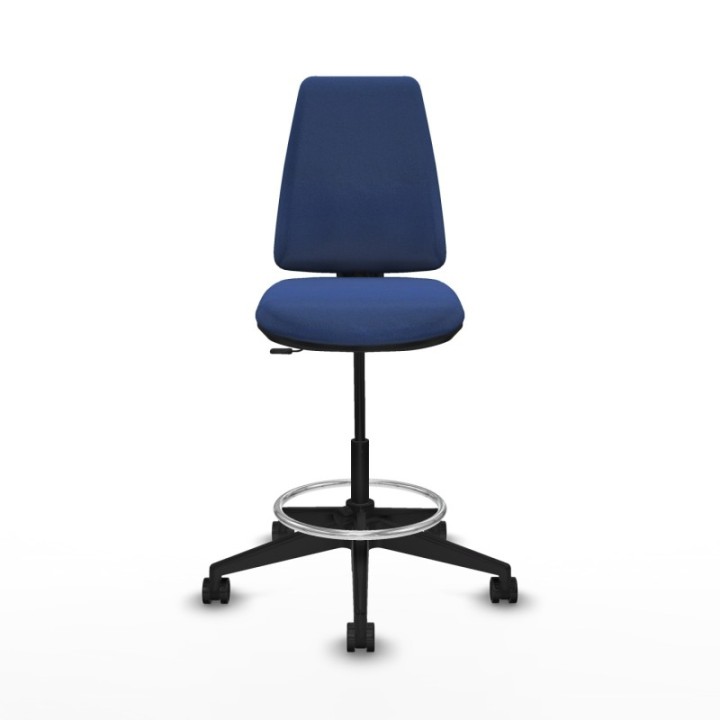 Taburete Elche CP bali azul marino base piramidal ruedas 65mm nailon