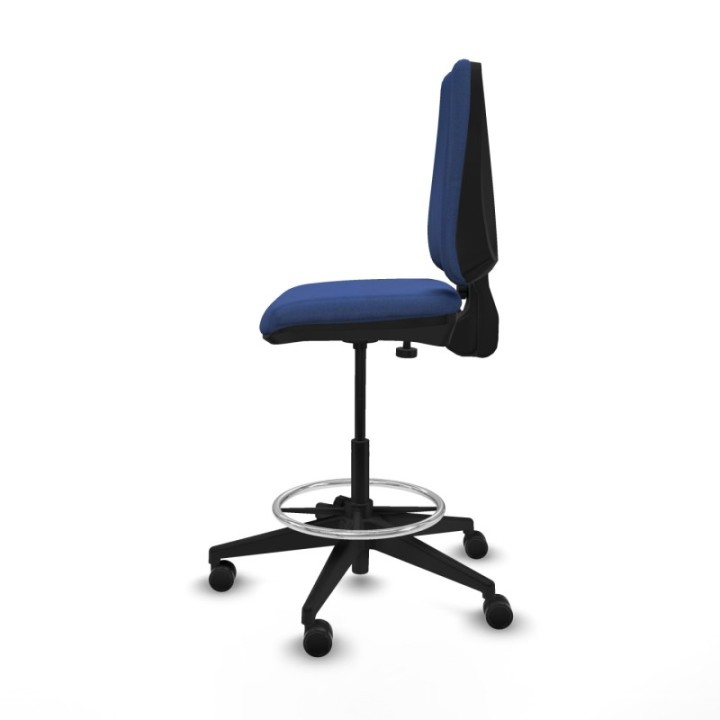 Taburete Elche CP bali azul marino base piramidal ruedas 65mm nailon