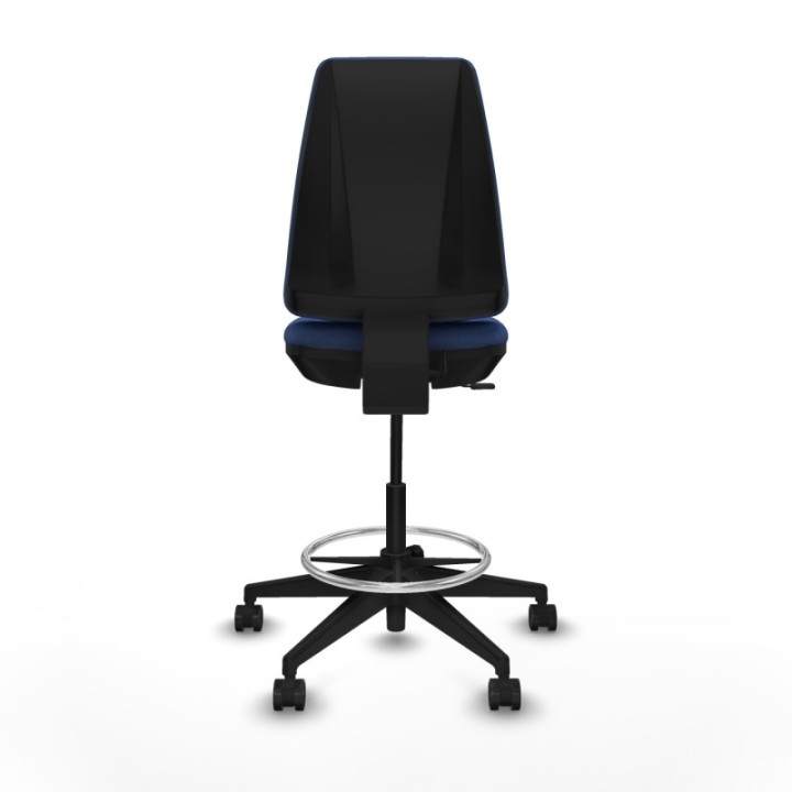 Taburete Elche CP bali azul marino base piramidal ruedas 65mm nailon