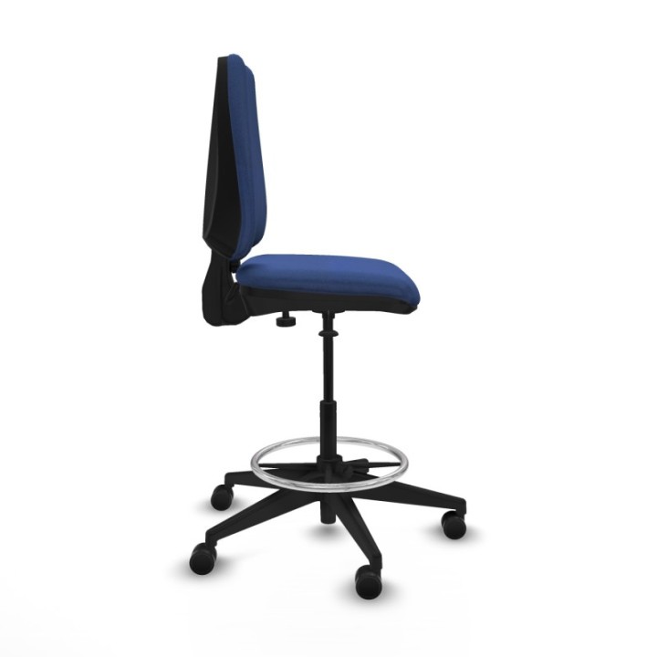 Taburete Elche CP bali azul marino base piramidal ruedas 65mm nailon