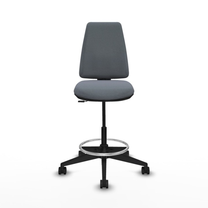 Taburete Elche CP bali gris base piramidal ruedas 65mm nailon