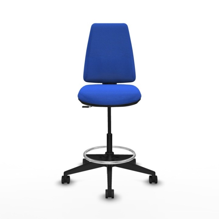 Taburete Elche CP bali azul base piramidal ruedas 65mm nailon