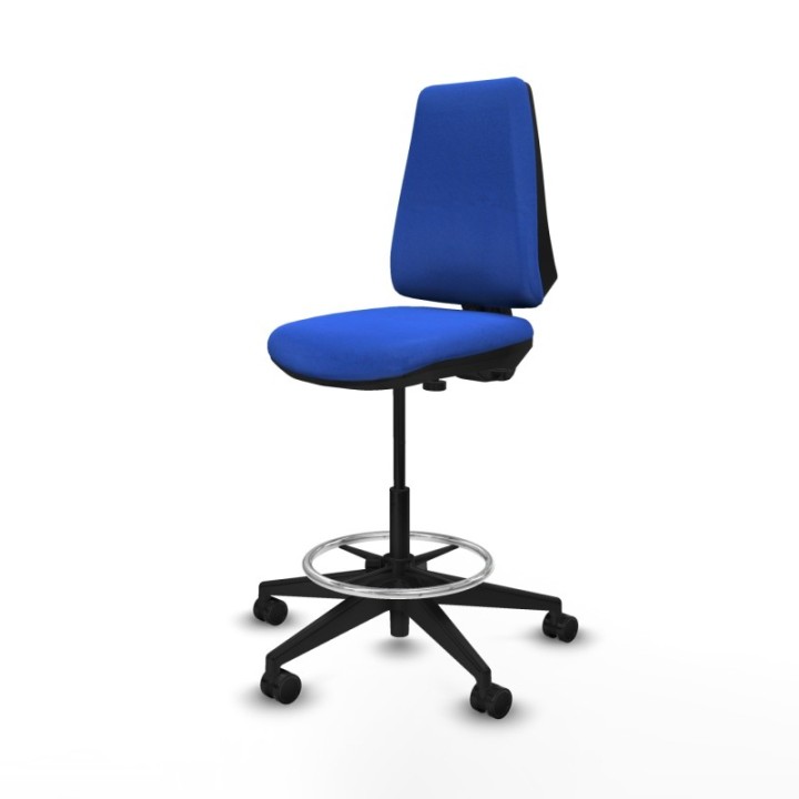 Taburete Elche CP bali azul base piramidal ruedas 65mm nailon