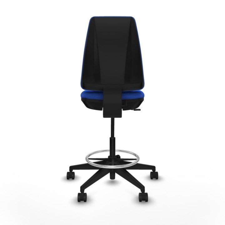 Taburete Elche CP bali azul base piramidal ruedas 65mm nailon