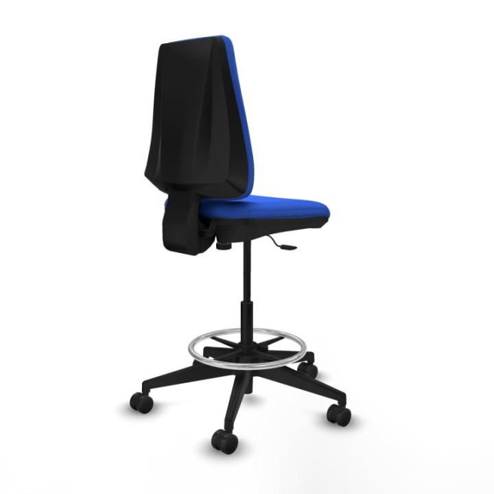 Taburete Elche CP bali azul base piramidal ruedas 65mm nailon