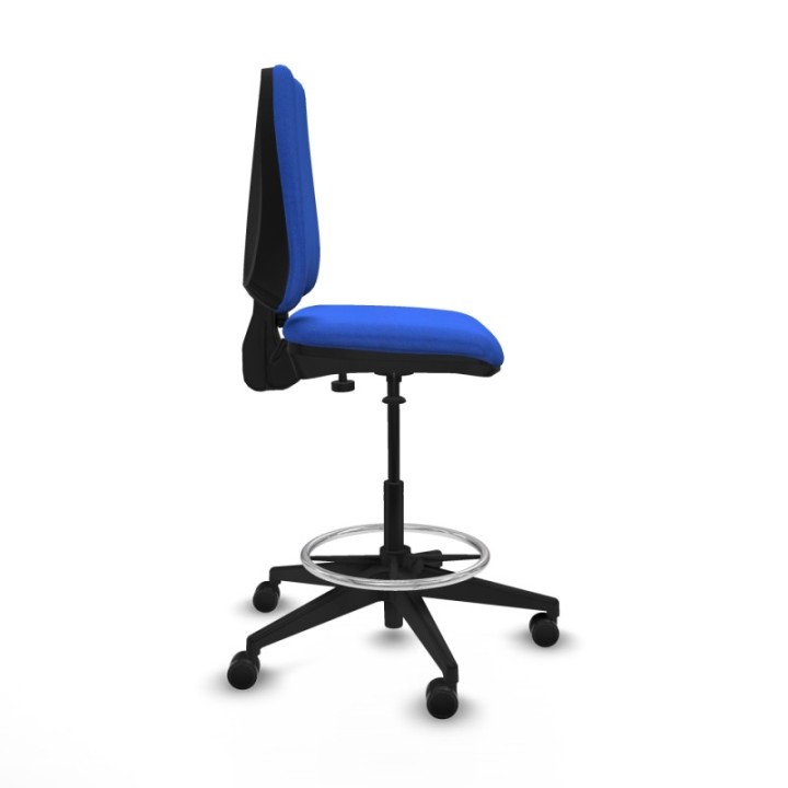 Taburete Elche CP bali azul base piramidal ruedas 65mm nailon