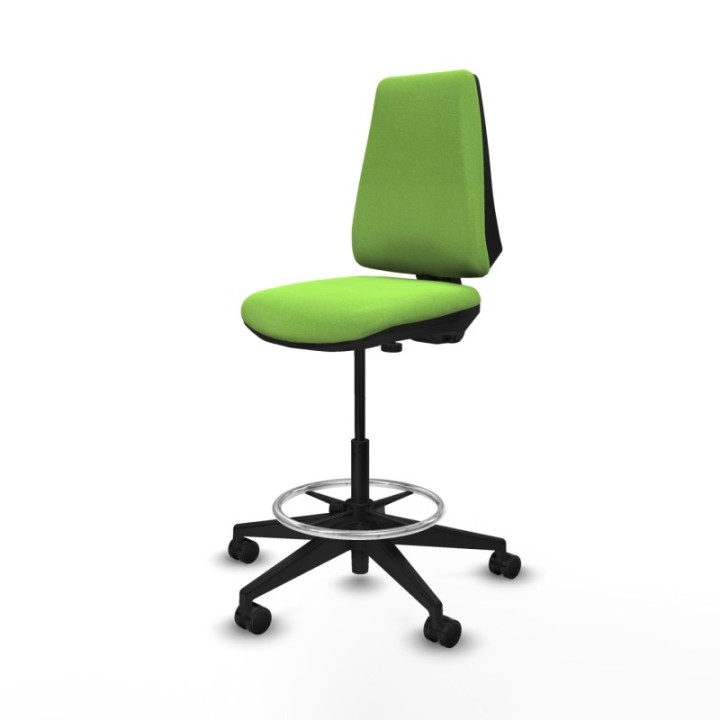 Taburete Elche CP bali pistacho base piramidal ruedas 65mm nailon