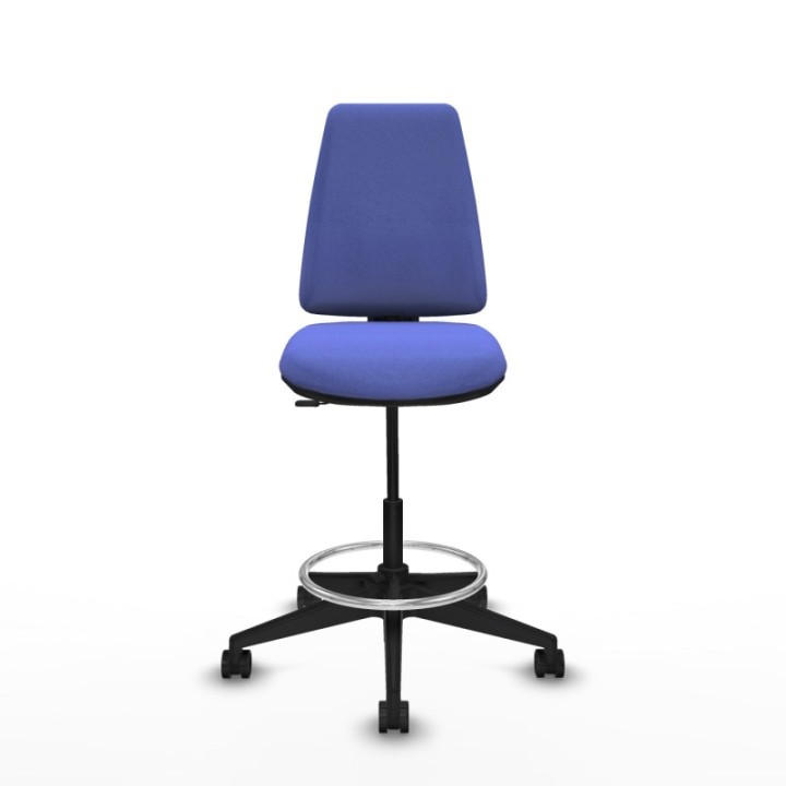 Taburete Elche CP bali azul claro base piramidal ruedas 65mm nailon