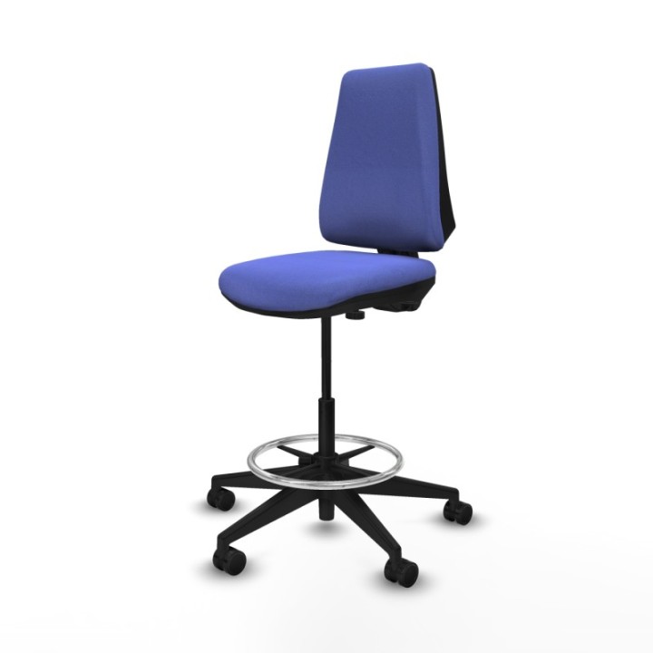 Taburete Elche CP bali azul claro base piramidal ruedas 65mm nailon