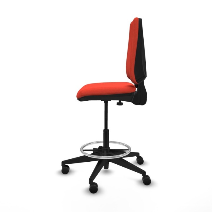 Taburete Elche CP bali naranja oscuro base piramidal ruedas 65mm nailon